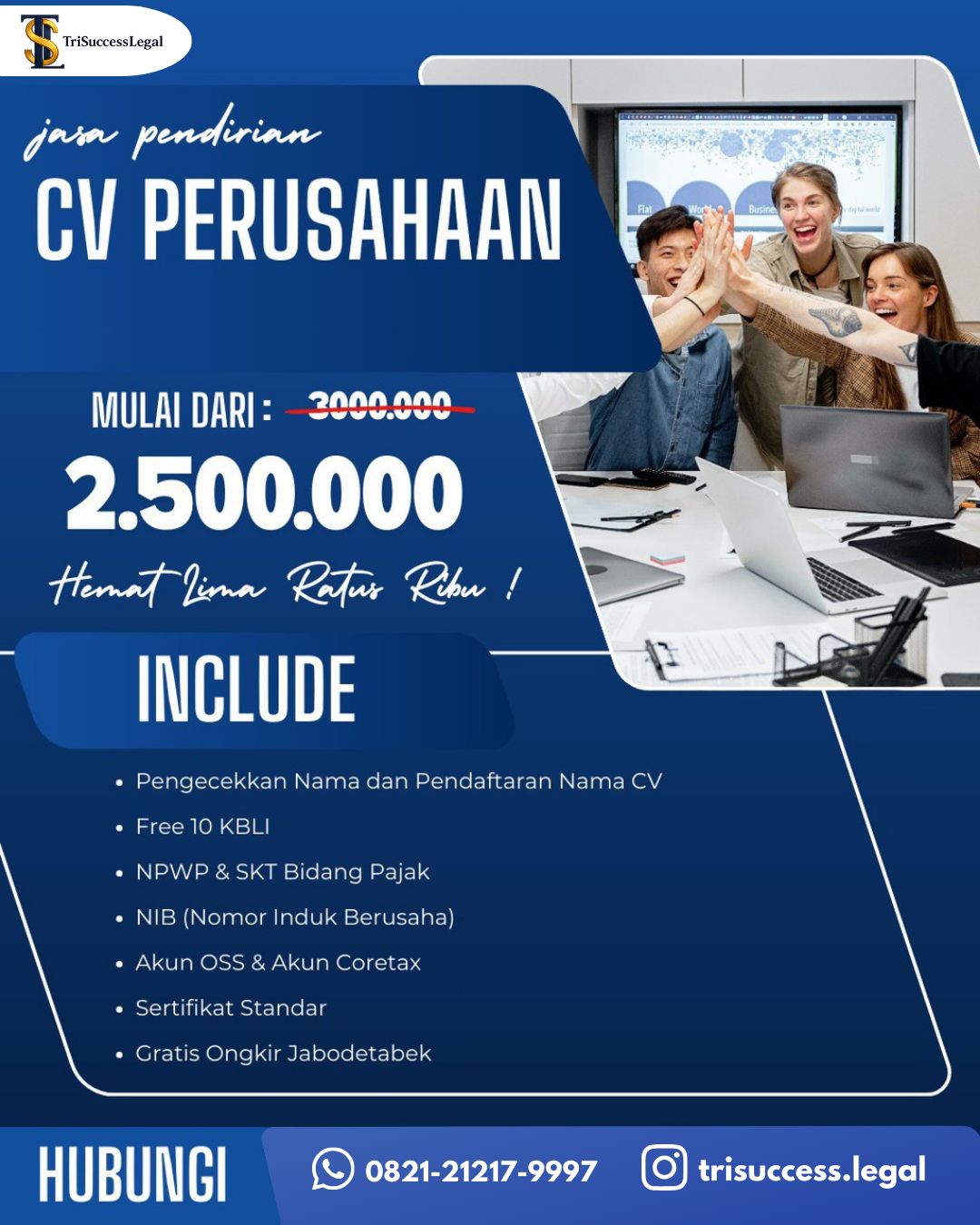 Jasa Pendirian CV PERUSAHAAN -TriSuccess Legal